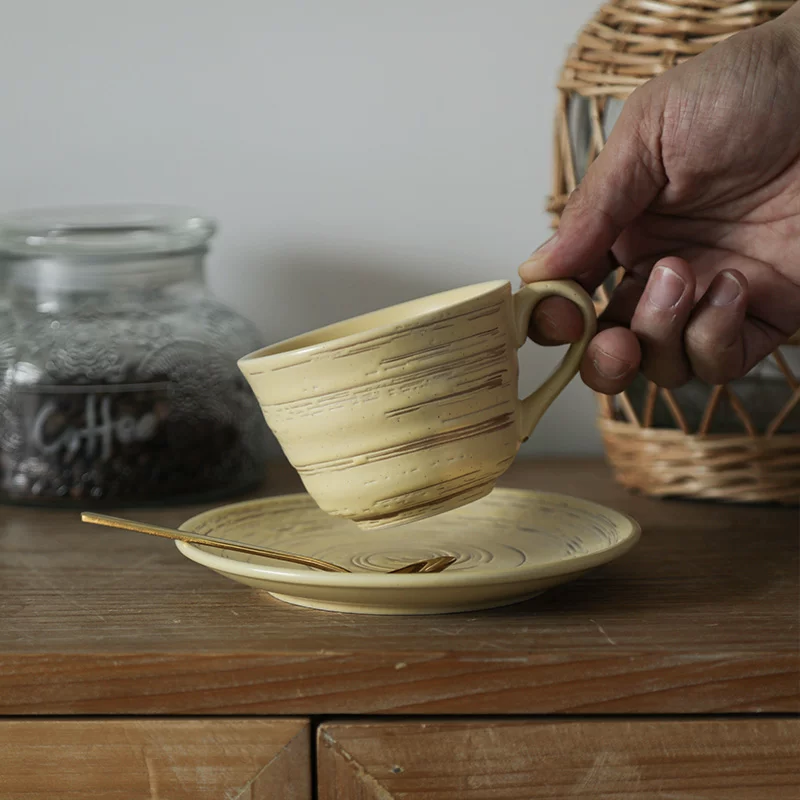 Artisan-style rustic ceramic mug with a uneven surface and matte finish, ideal gift for tea and coffee lovers.