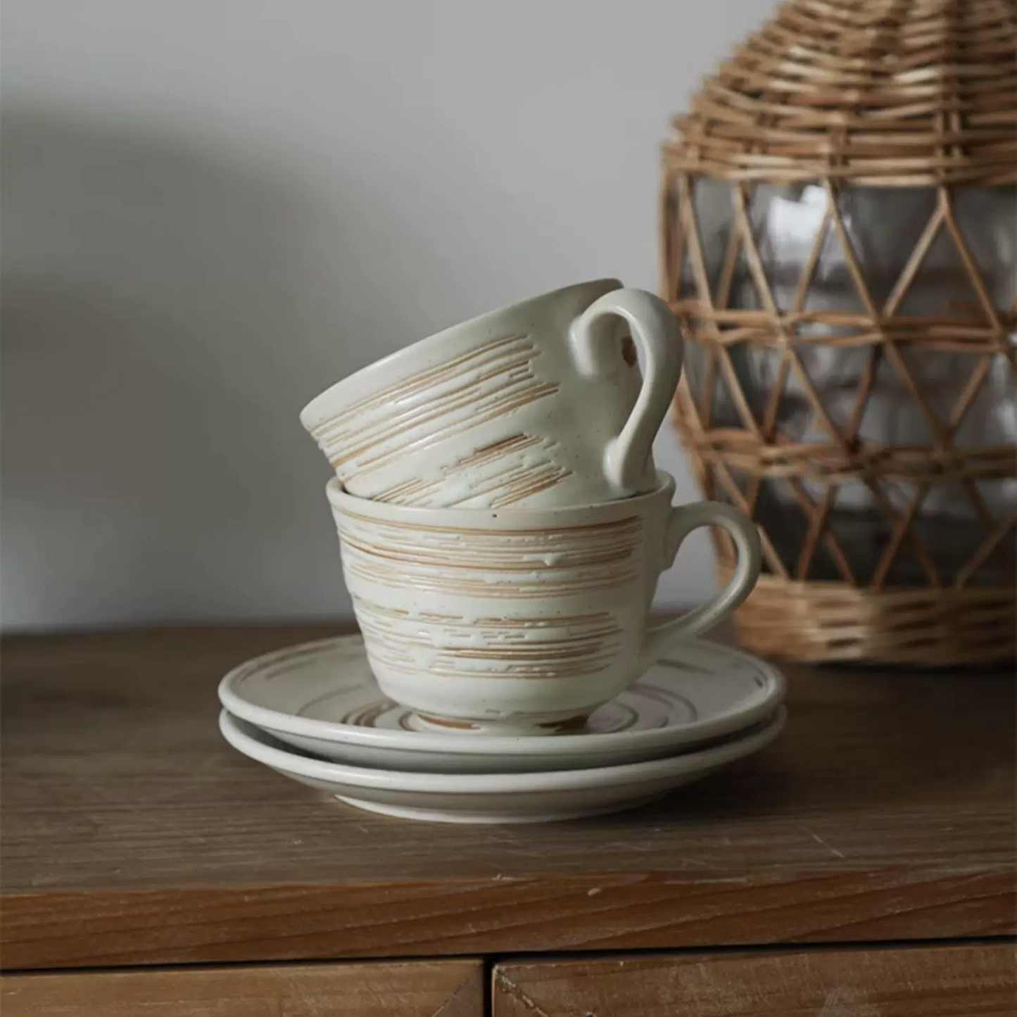 Natural, textured ceramic mug for coffee, tea, or hot beverages. For daily use or gift idea.