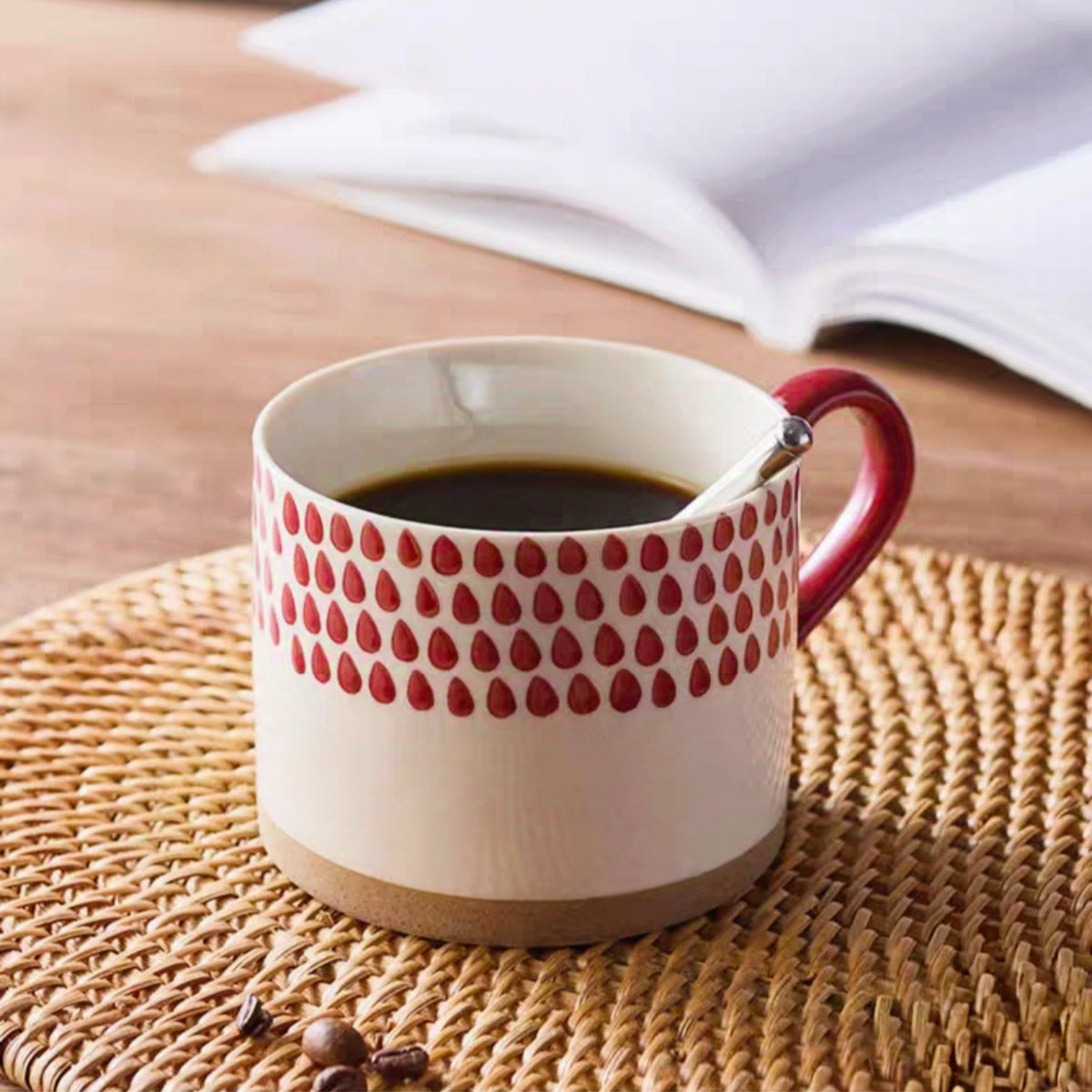 Unique handcrafted ceramic mug with a matte finish and 450ml capacity, for stylish table decor.