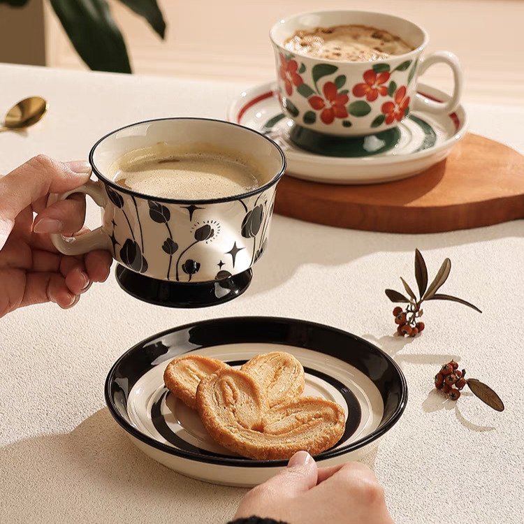 Minimalist cup set styled in a Scandinavian-inspired home, oven and microwave safe.