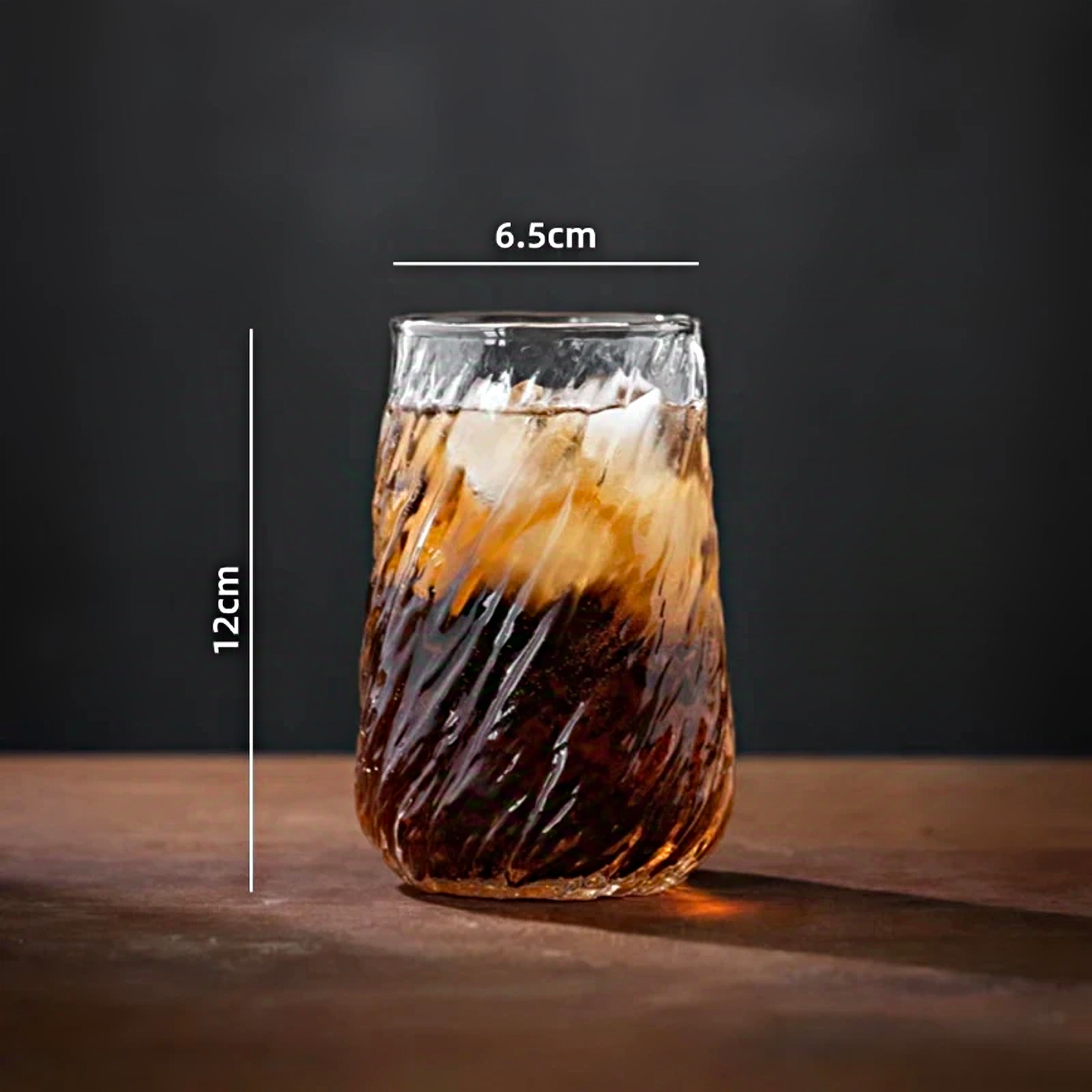 Rippled Textured Glass Cup for Elegant Drinks