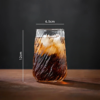 Rippled Textured Glass Cup for Elegant Drinks