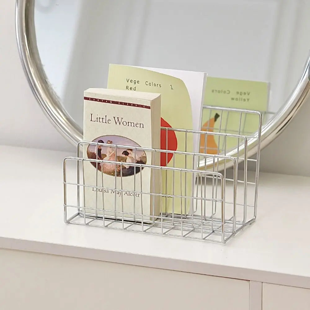 Featuring three tiers, perfect for storing and displaying books and notebooks in a contemporary bedroom setting.