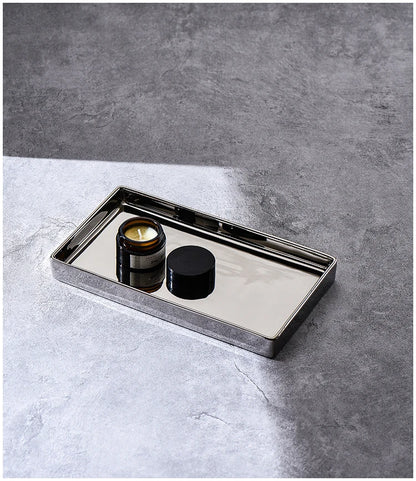 Silver Finish Tray with Incense and Fragrance Items - Highlighting its use in creating a serene atmosphere on a bedroom or living room table.