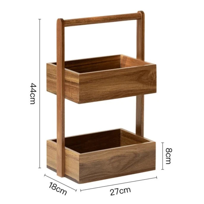 Eco-friendly wooden organizer with sturdy handles, enhancing storage efficiency in any room size 27×18×44 cm