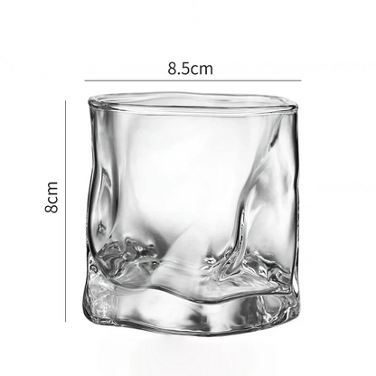 200ml modern wavy glass cup, perfect for hot or iced beverages in modern settings.